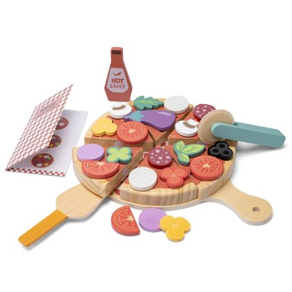 Dřevěná pizza sada na hraní - 30dílná