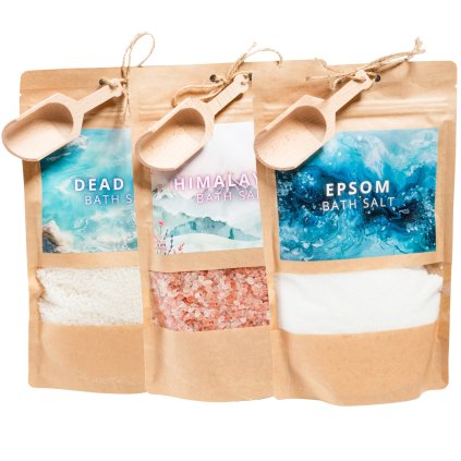 Set 3 koupelových solí s dřevěnou naběračkou | 3x500 g