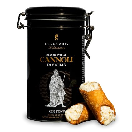 Plněné trubičky s krémovou náplní gin a tonic v plechové dóze - 200 g | Cannoli di Sicilia