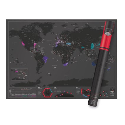 Stírací mapa světa: hlavní města