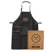 Kožená zástěra na grilování - černá