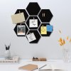 Korkové hexagony na zeď - 10 ks včetně 50 kolíčků | černé
