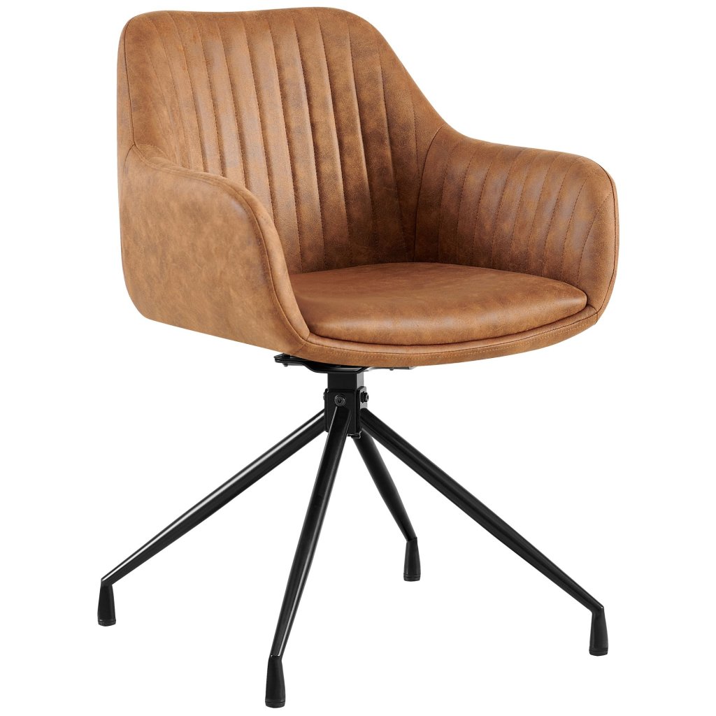 Jídelní židle Welby Vintage - imitace kůže | světle hnědá