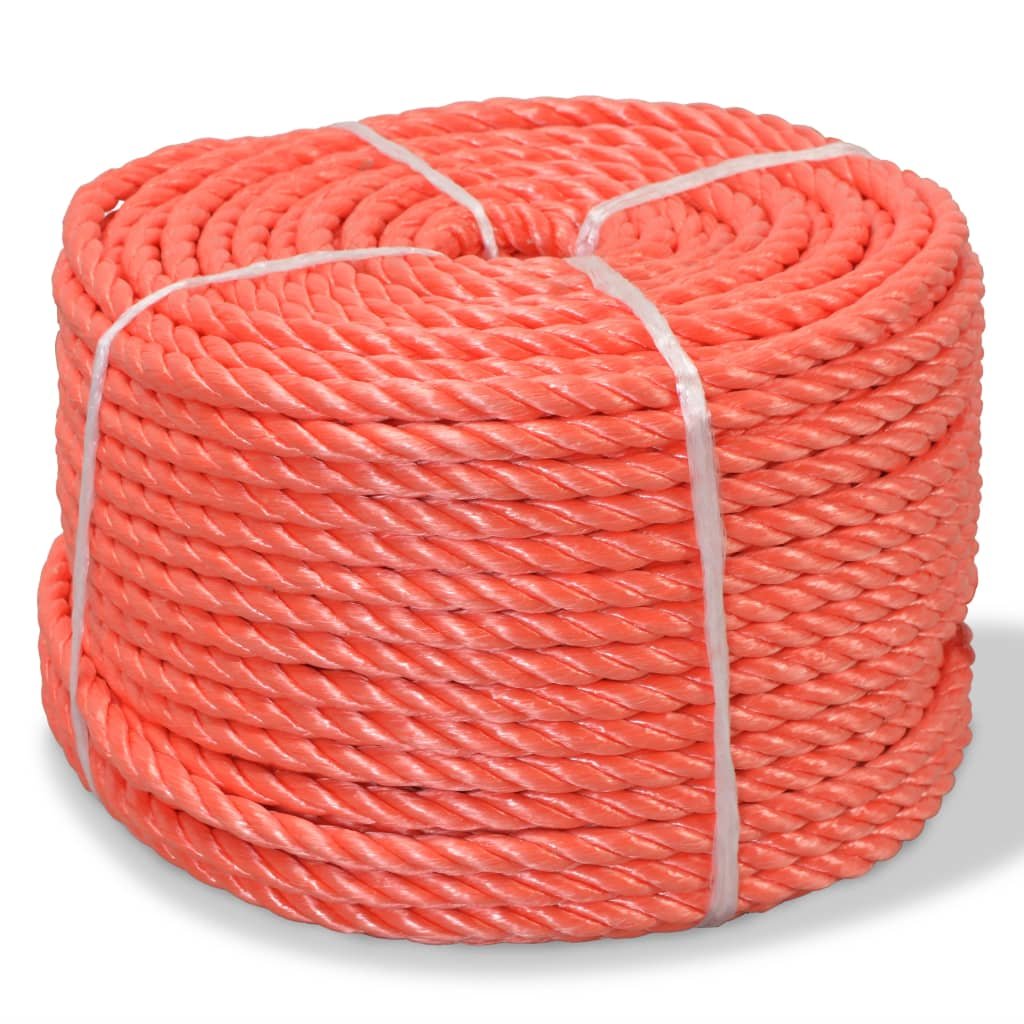 Kroucené lano z polypropylenu 6 mm 500 m oranžové