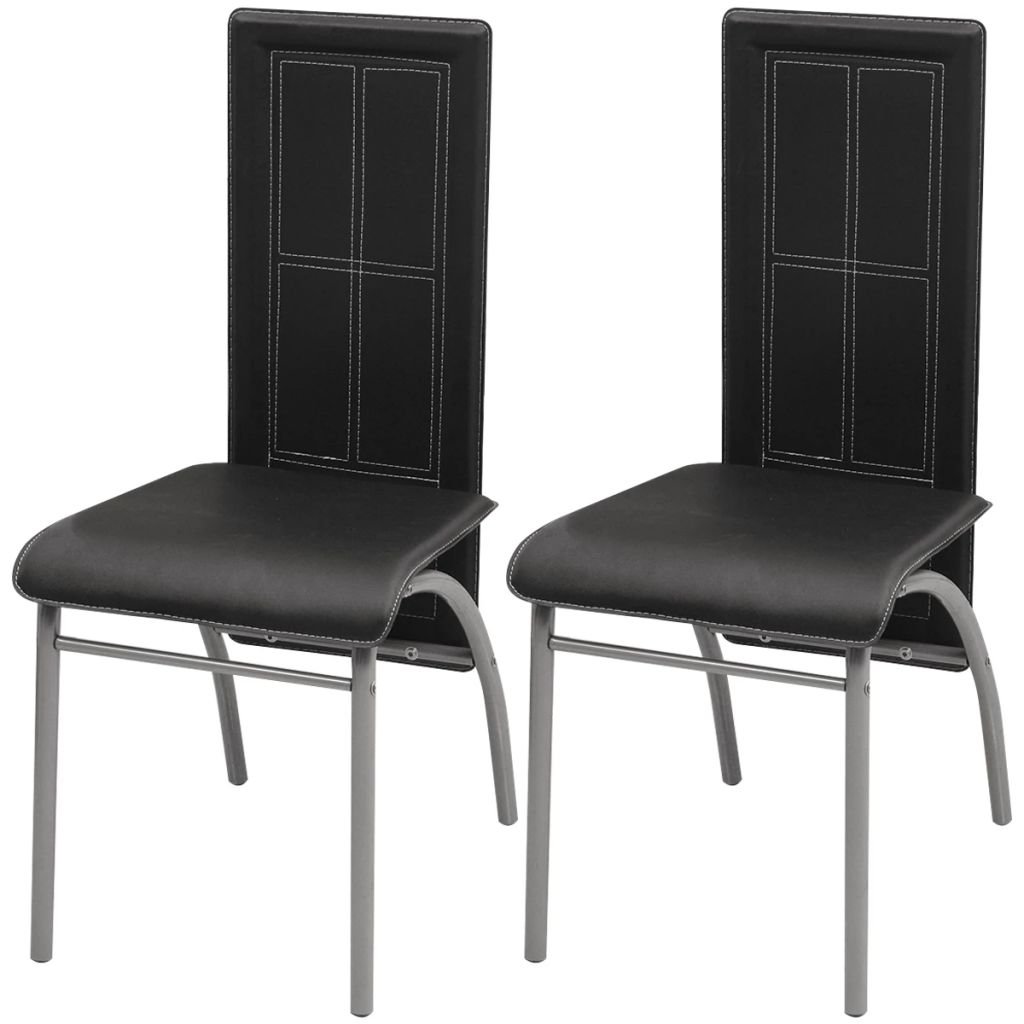 Jídelní židle Hiltons - 2 ks - umělá kůže | černé