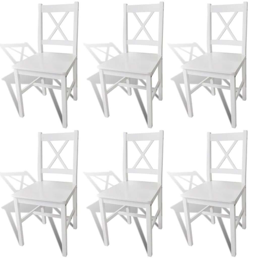 Jídelní židle Elbert - 6 ks - dřevo | bílá