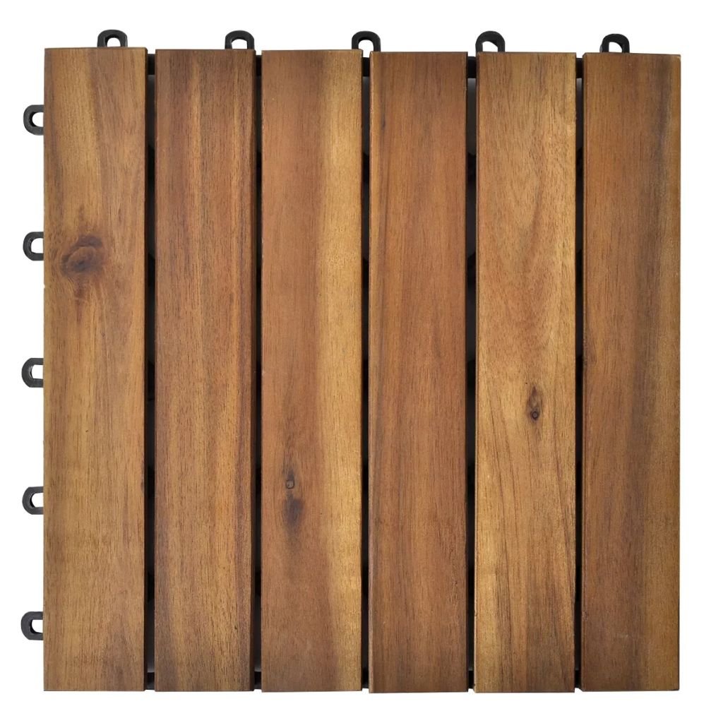 Akáciové terasové dlaždice Gibson - 20ks - vertikální vzor | 30x30 cm