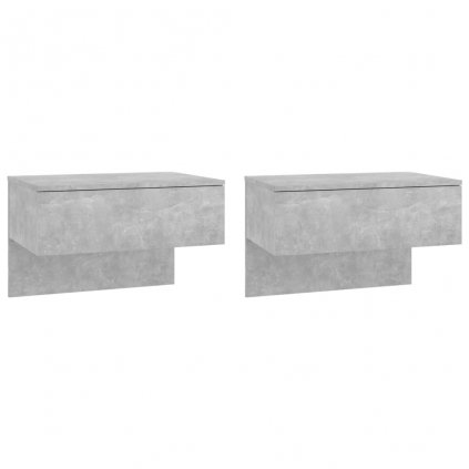 Nástěnné noční stolky Earnest - 2 ks | betonově šedé