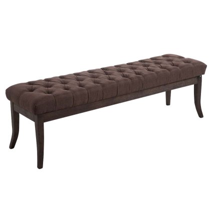Chesterfield lavice Bleech - látkové čalounění - tmavý rám - 150 cm | hnědá