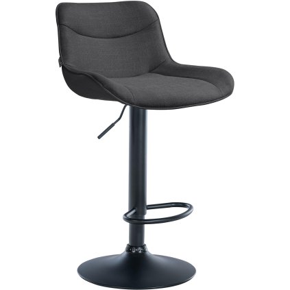 Barová židle Vonore - látka - černá noha | tmavě šedá