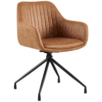 Jídelní židle Welby Vintage - imitace kůže | světle hnědá