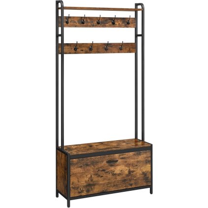 Předsíňová stěna s uzavíratelným botníkem a lavicí HSR405B01 | 180x85x30 cm