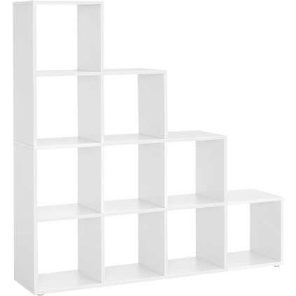 Knihovna / dělící stěna Narvik - 10 boxů - bílá | 129,5x129,5x29 cm