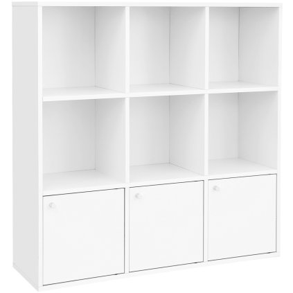 Knihovna / regál Stavang - 9 boxů - bílý | 97,5x97,5x29 cm