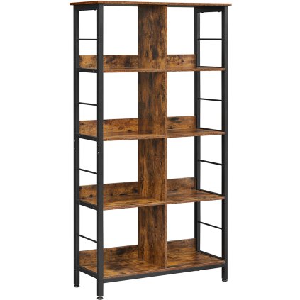 Knihovna VASAGLE LLS105B01 - 8 polic - 149x80x33 cm | hnědá a černá