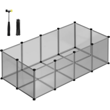 Výběh pro drobná domácí zvířata SONGMICS LPC002G01 - 125x63x42 cm | šedý