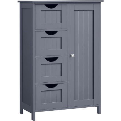 Koupelnová skříňka Kulten s dvířky a 4 zásuvkami – 82x55x30 cm | šedá