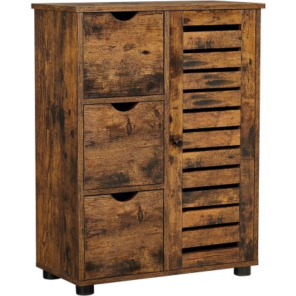 Koupelnová skříňka Fagernes v industriálním stylu – 80x60x30 cm | hnědá