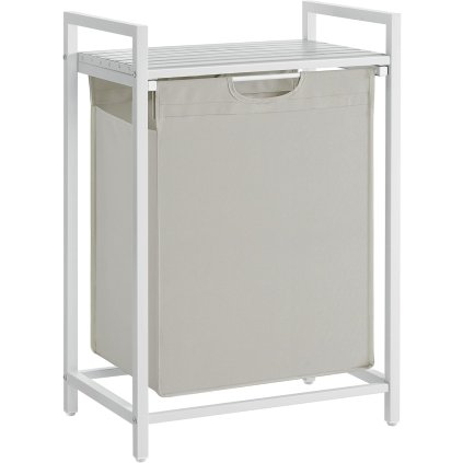 Koš na prádlo s poličkou VASAGLE BLH101W01 - 65 litrů, 72x50x33 cm | bílý