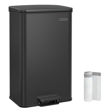 Odpadkový koš SONGMICS LTB540B4002 - 40 litrů, ocel, nášlapný pedál, soft close | černý