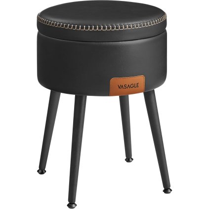 Taburet s úložným prostorem VASAGLE LOM005B01 - 38x45,5 cm | černý