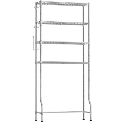Koupelnový regál nad toaletu/pračku VASAGLE BTS023G01 - 176x83x30 cm | stříbrný