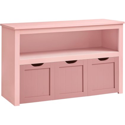 Dětská skříň / komoda Loppa s pojízdnými boxy -  60x102x30 cm | růžová