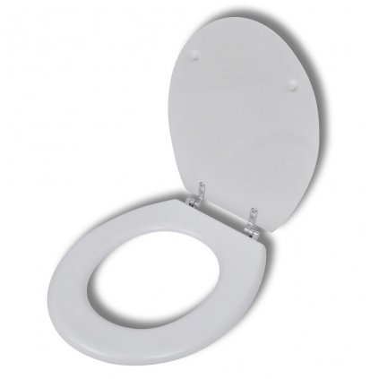 WC toaletní sedátko z MDF s tvrdým zavíráním - jednoduchý design | bílé