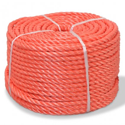 Kroucené lano z polypropylenu 14 mm 100 m oranžové
