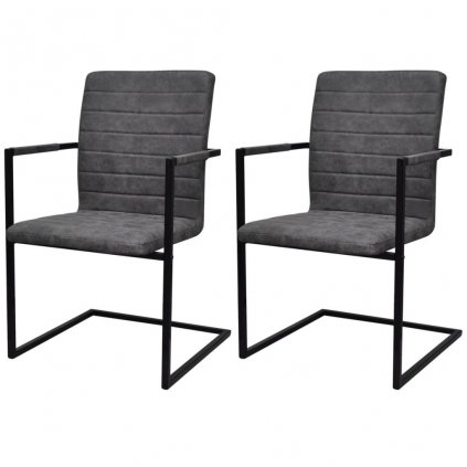Jídelní židle Gary Line - 2 ks - umělá kůže | šedé