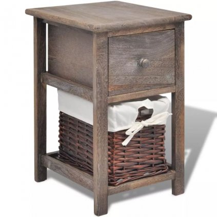 Noční stolek - dřevěný | hnědý