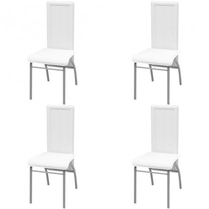 Jídelní židle Hiltons - 4 ks - umělá kůže | bílé