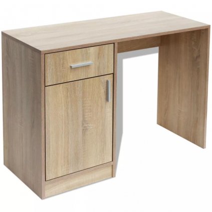 Psací stůl se zásuvkou a skříňkou - dub | 100x40x73 cm