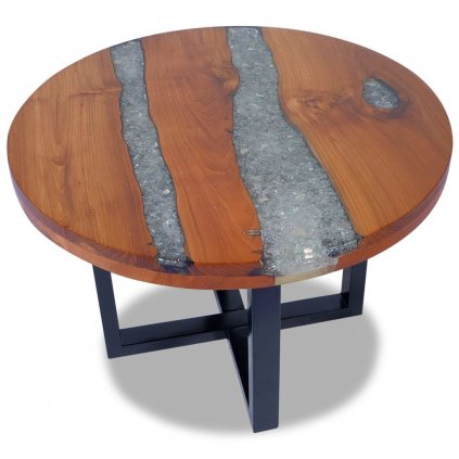 Konferenční stolek - teak a pryskyřice | 60 cm