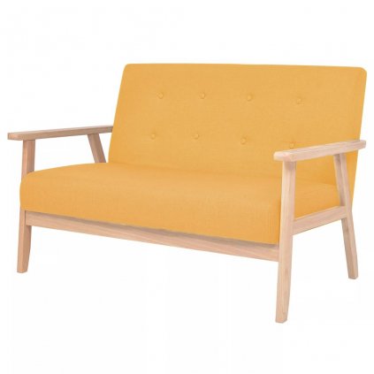 Dvoumístná sedačka Warner - textil | žlutá