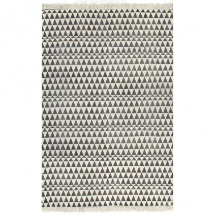 Koberec se vzorem - bavlněný - černobílý | 120x180 cm