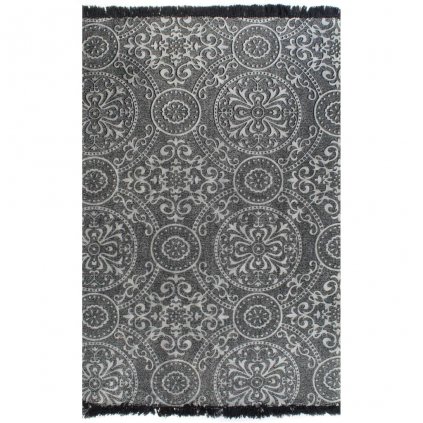 Koberec se vzorem - bavlněný - šedý | 120x180 cm