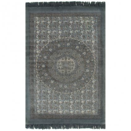 Koberec se vzorem - bavlněný - šedý | 120x180 cm