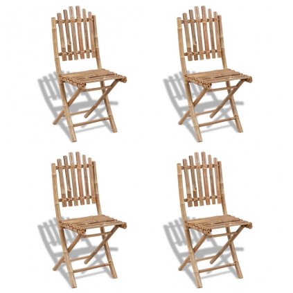 Skládací zahradní židle - 4 ks | bambus