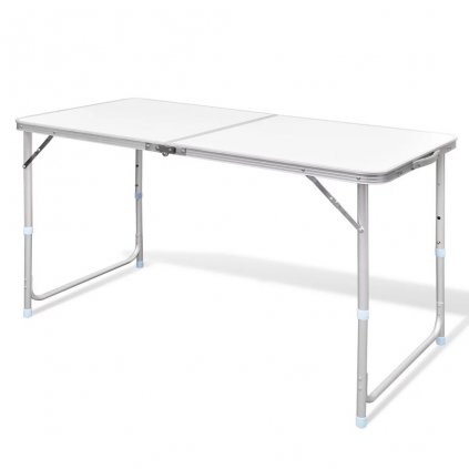 Skládací kempingový stůl s nastavitelnou výškou - hliník | 120x60 cm