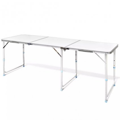 Skládací kempingový stůl s nastavitelnou výškou - hliník | 180x60 cm