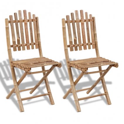 Skládací zahradní židle - 2 ks | bambusové