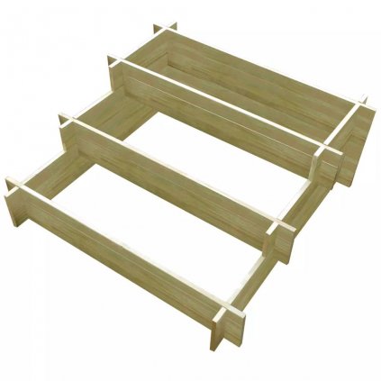 3stupňový truhlík - impregnované FSC dřevo | 90x90x35 cm