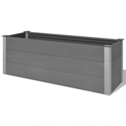 Zahradní truhlík - dřevoplast - šedý | 150x50x54 cm