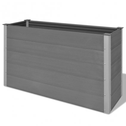 Zahradní truhlík - dřevoplast - šedý | 150x50x91 cm