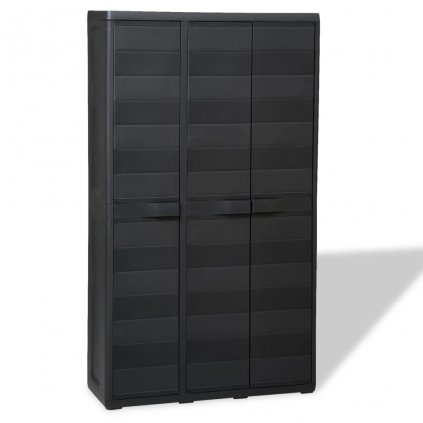 Zahradní skladovací skříň Bruno - černá | 97x38x171 cm