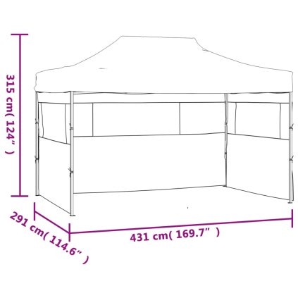 Skládací stan se 3 stěnami - modrý | 3x4,5 m