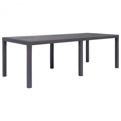 Zahradní stůl - hnědý - plastový ratanový vzhled | 220x90x72 cm