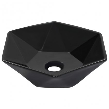Umyvadlo - keramika - černé | 41x36,5x12 cm