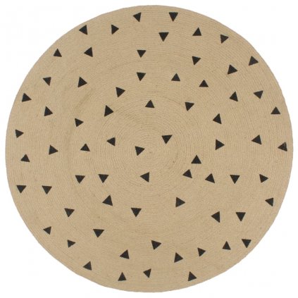 Ručně vyrobený koberec z juty s trojúhelníkovým potiskem | 150 cm
